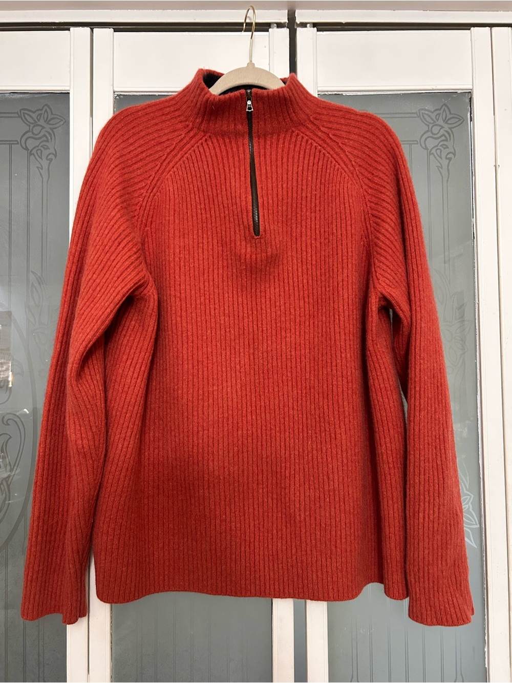 Island Soft Men's Ribbed 💯 cashmere rust color men’s XL super soft